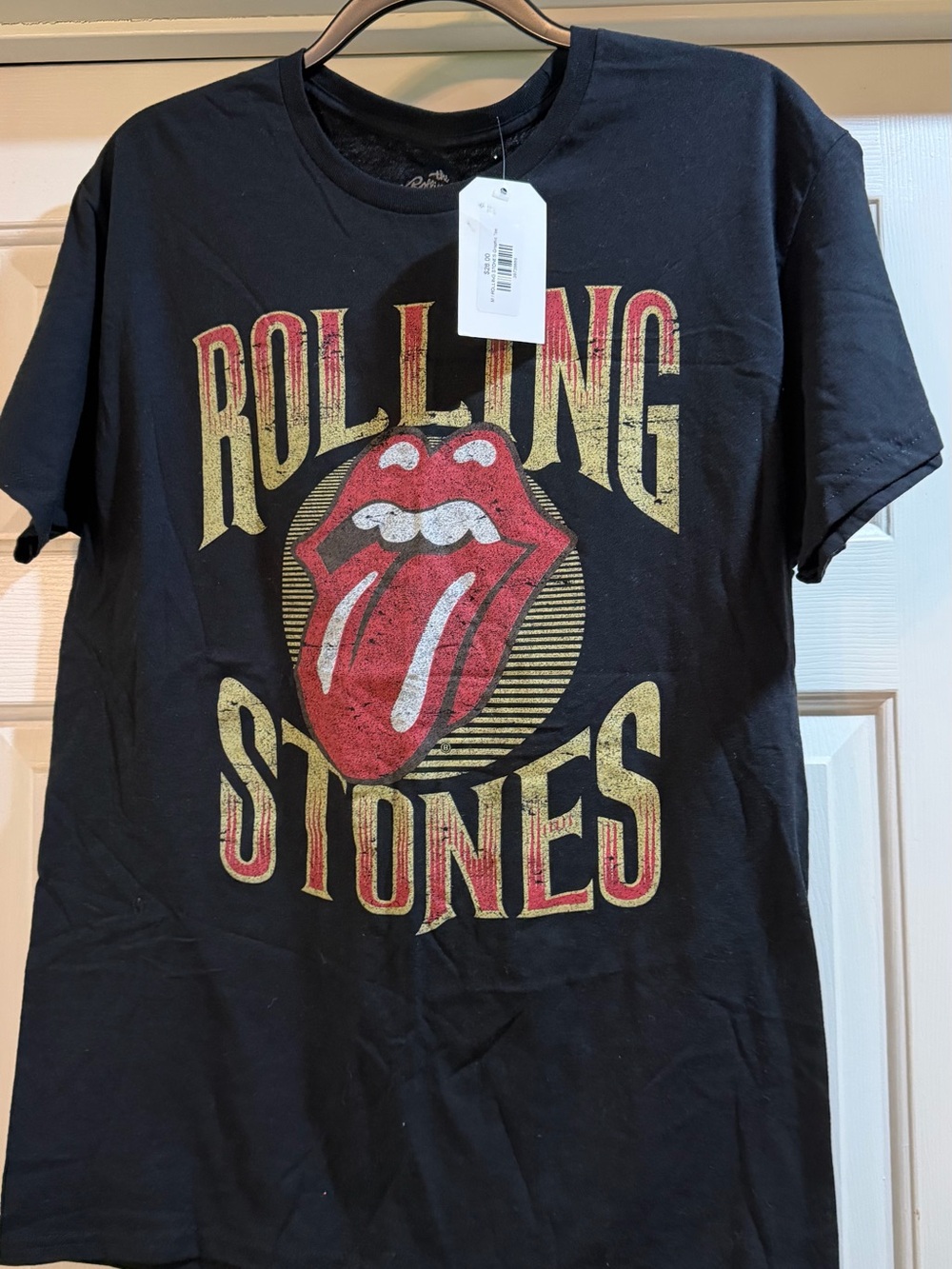 Rolling Stones Black Graphic Tee with Red Tongue Logo NWT